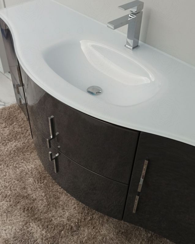 Mobile bagno sospeso Jane, curvo, cm.138 Mobile bagno sospeso Jane, curvo, cm.138