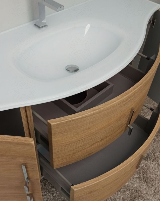 Mobile bagno sospeso Jane, curvo, cm.138 Mobile bagno sospeso Jane, curvo, cm.138