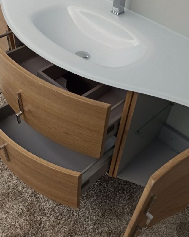 Mobile bagno sospeso Jane, curvo, cm.138 Mobile bagno sospeso Jane, curvo, cm.138