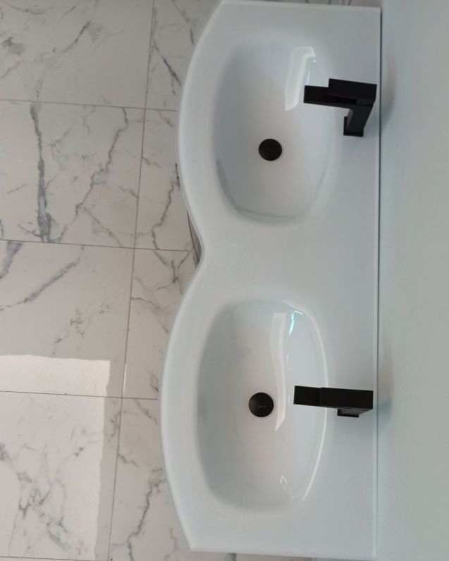 Mobile bagno sospeso Jane, curvo, cm.138 Mobile bagno sospeso Jane, curvo, cm.138