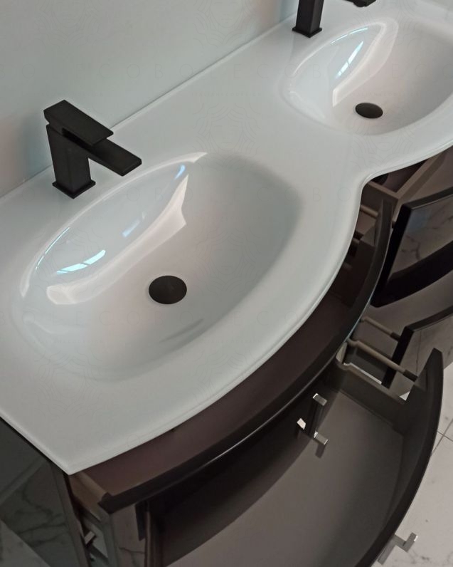 Mobile bagno sospeso Jane, curvo, cm.138 Mobile bagno sospeso Jane, curvo, cm.138
