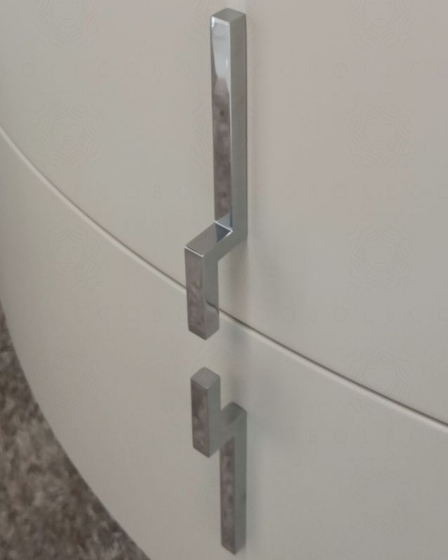 Mobile bagno sospeso Jane, curvo, cm.138 con specchio led Mobile bagno sospeso Jane, curvo, cm.138 con specchio led