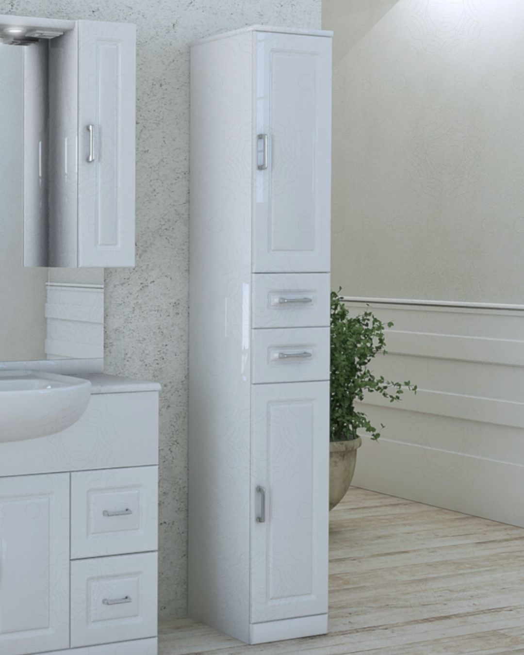 Colonna bagno Claudia bianco lucido, cm.30x190 Colonna bagno Claudia bianco lucido, cm.30x190