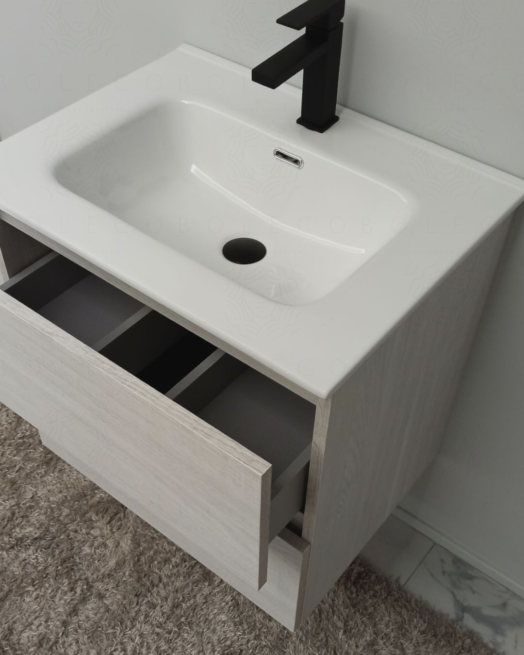 Mobile bagno sospeso Imperial cm.60 con specchio led | Boleco
