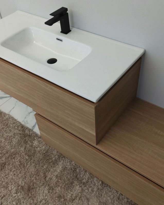 Mobile bagno sospeso Giava con cassettiera, cm.150 e specchio Mobile bagno sospeso Giava con cassettiera, cm.150 e specchio