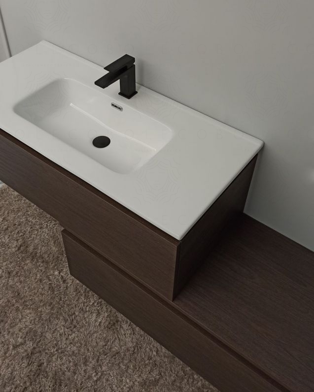 Mobile bagno sospeso Giava con cassettiera, cm.150 e specchio Mobile bagno sospeso Giava con cassettiera, cm.150 e specchio