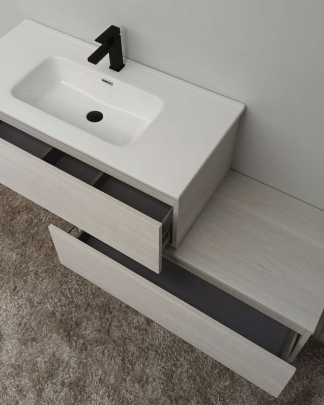 Mobile bagno sospeso Giava con cassettiera, cm.150 e specchio Mobile bagno sospeso Giava con cassettiera, cm.150 e specchio