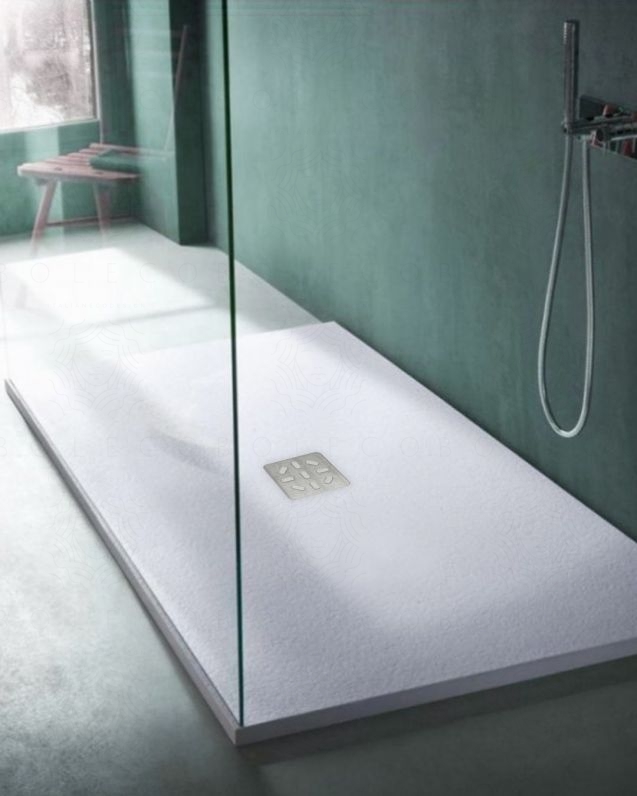 Piatto doccia rettangolare bianco opaco, in mineralmarmo Piatto doccia rettangolare bianco opaco, in mineralmarmo
