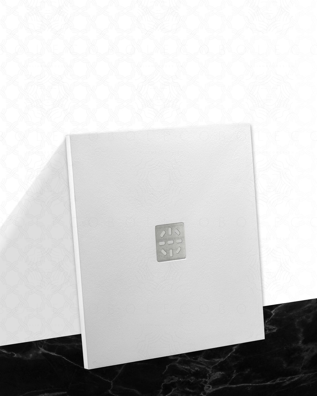 Piatto doccia quadrato bianco opaco, in mineralmarmo, cm.80x80