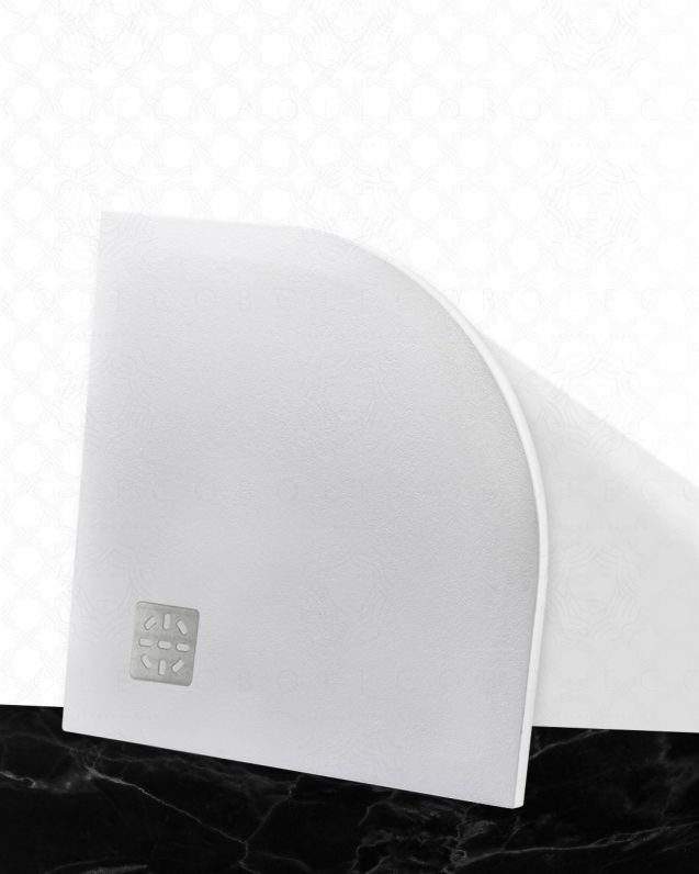 Piatto doccia circolare bianco opaco, in mineralmarmo, cm.80x80
