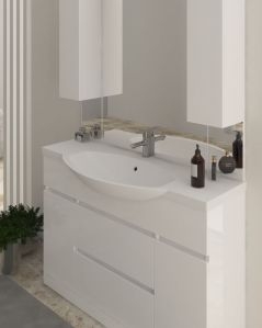 Mobile bagno a terra Silvia, cm.120, completo di specchio e