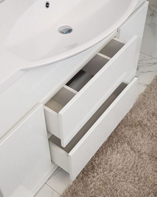 Mobile bagno a terra Silvia, cm.120, completo di specchio e Mobile bagno a terra Silvia, cm.120, completo di specchio e