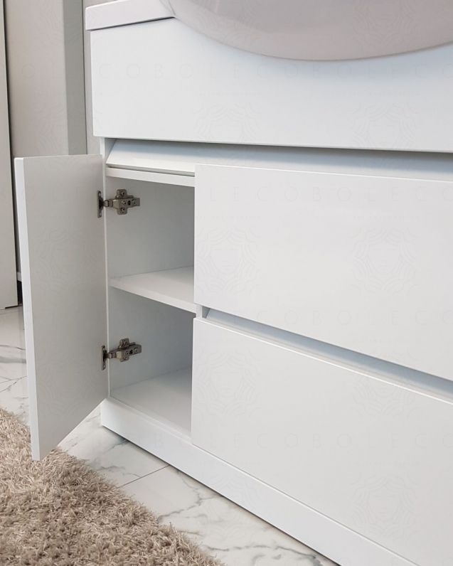 Mobile bagno a terra Silvia, cm.120, completo di specchio e Mobile bagno a terra Silvia, cm.120, completo di specchio e