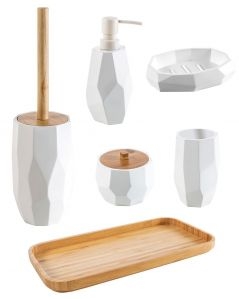 Set completo accessori Surface Bamboo, bianco opaco