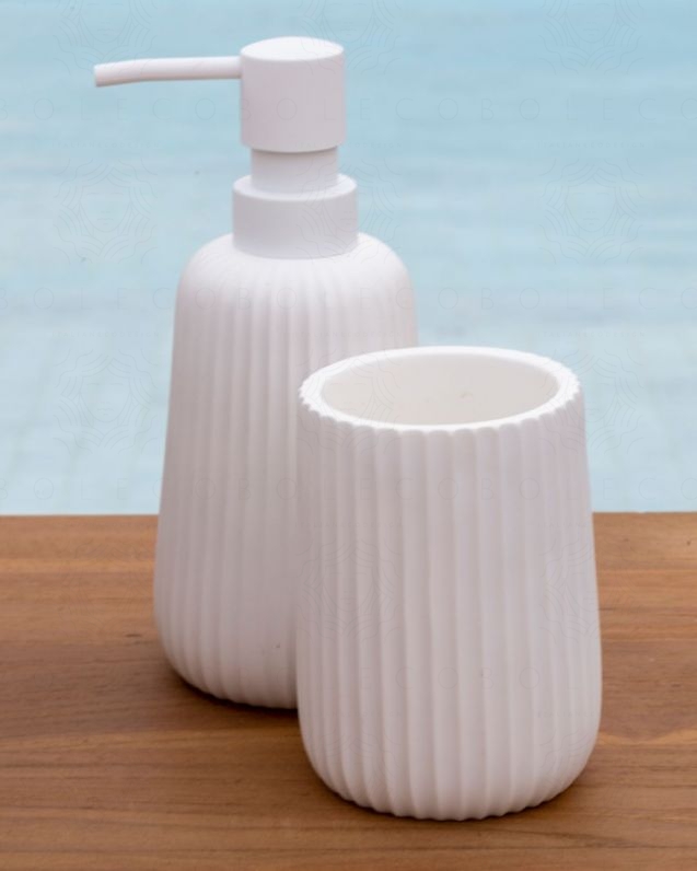 Set accessori Plisse d'appoggio, bianco opaco, con dispenser e Set accessori Plisse d'appoggio, bianco opaco, con dispenser e
