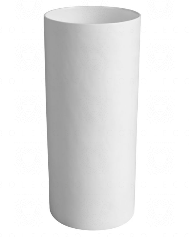 Lavabo freestanding rotondo, cm.40, bianco opaco