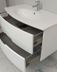 Mobile bagno sospeso Lady, curvo, con lavabo in ceramica, cm.100