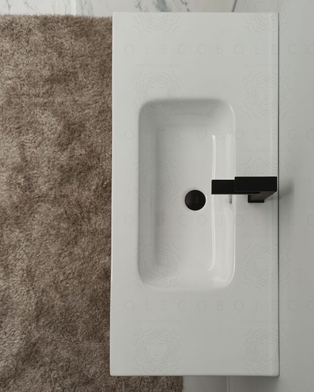 Mobile bagno sospeso Noemi cm.100, con lavabo in ceramica e Mobile bagno sospeso Noemi cm.100, con lavabo in ceramica e