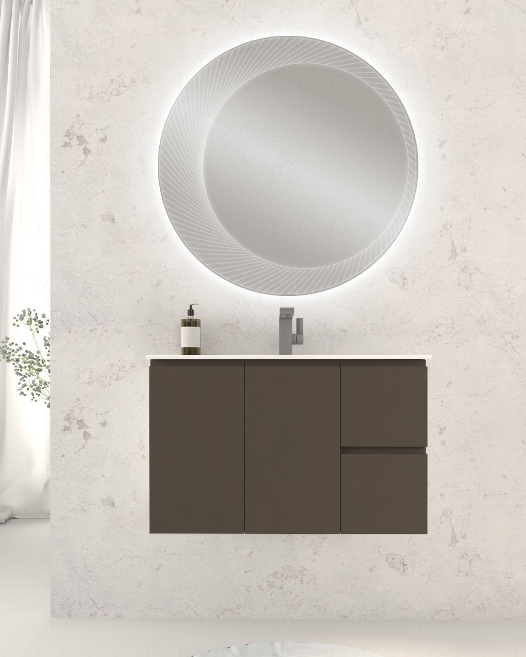 Mobile bagno sospeso Anita cm.80, profondita ridotta Mobile bagno sospeso Anita cm.80, profondita ridotta