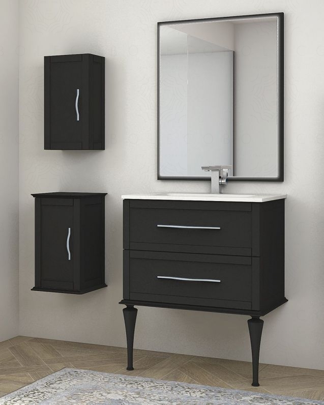 Mobile bagno sospeso Alba con lavabo in ceramica, cm.74 Mobile bagno sospeso Alba con lavabo in ceramica, cm.74