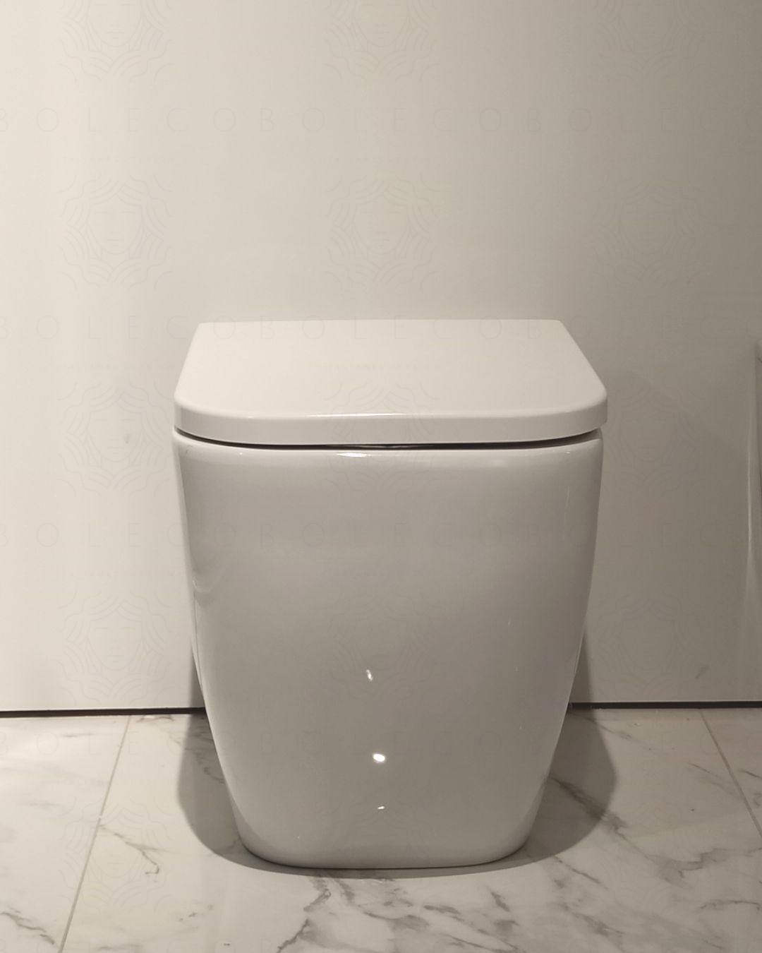 Vaso filomuro in ceramica Bianca, copriwater soft-close Vaso filomuro in ceramica Bianca, copriwater soft-close