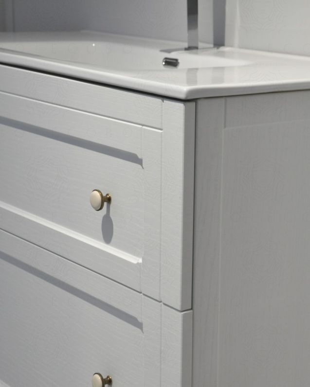 Mobile bagno Carlotta larice bianco con piedi, cm. 100 completo Mobile bagno Carlotta larice bianco con piedi, cm. 100 completo