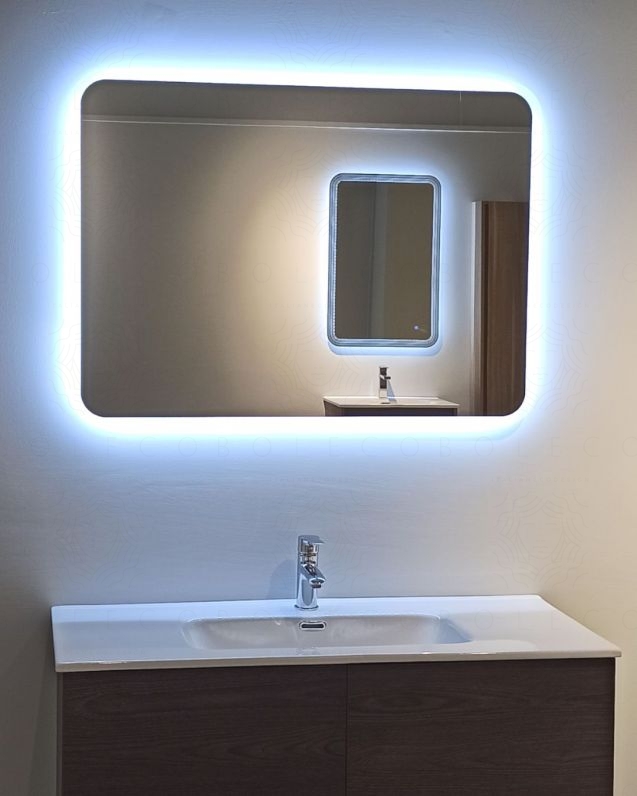 Specchio led con anti-appannamento, cm.95x70
