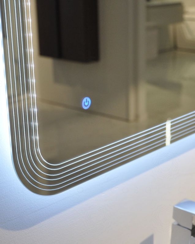 Specchio led con sensore touch e anti-appannamento, cm.100x90 Specchio led con sensore touch e anti-appannamento, cm.100x90
